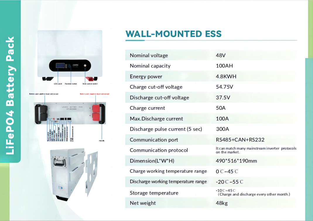 48V100Ah Lithium LiFePO4 Battery